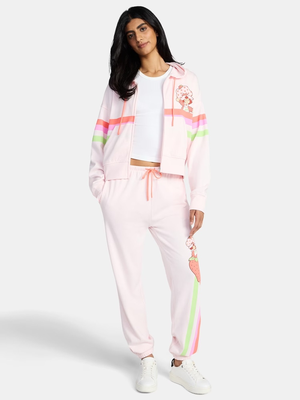 Strawberry Shortcake Patch Pink Track Jacket & Jogger Set
